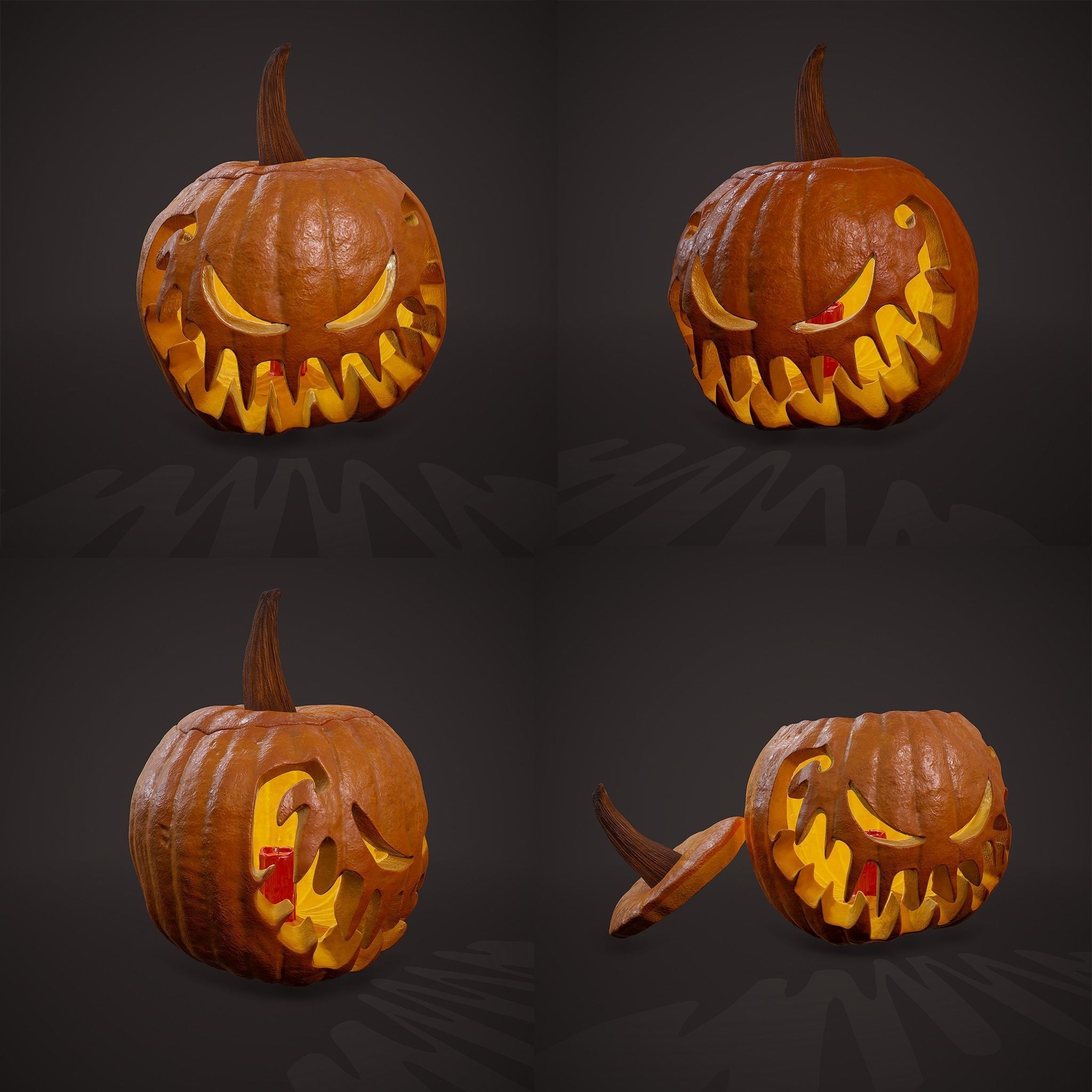 Jack-o-lantern Sinister Smile 3D model_2