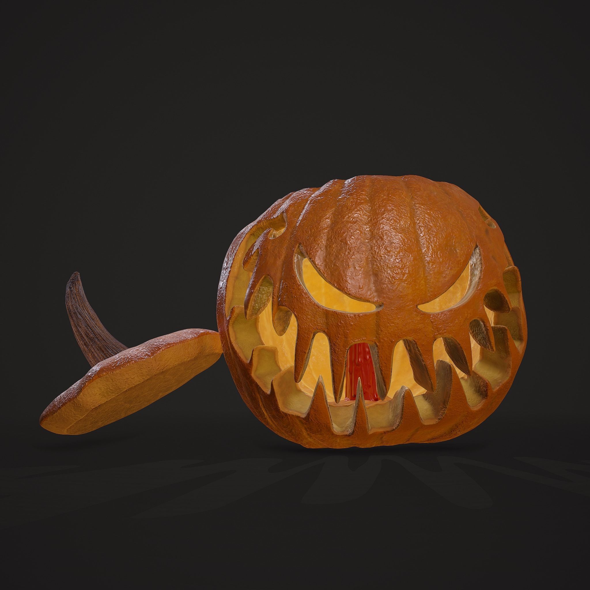 Jack-o-lantern Sinister Smile 3D model_16