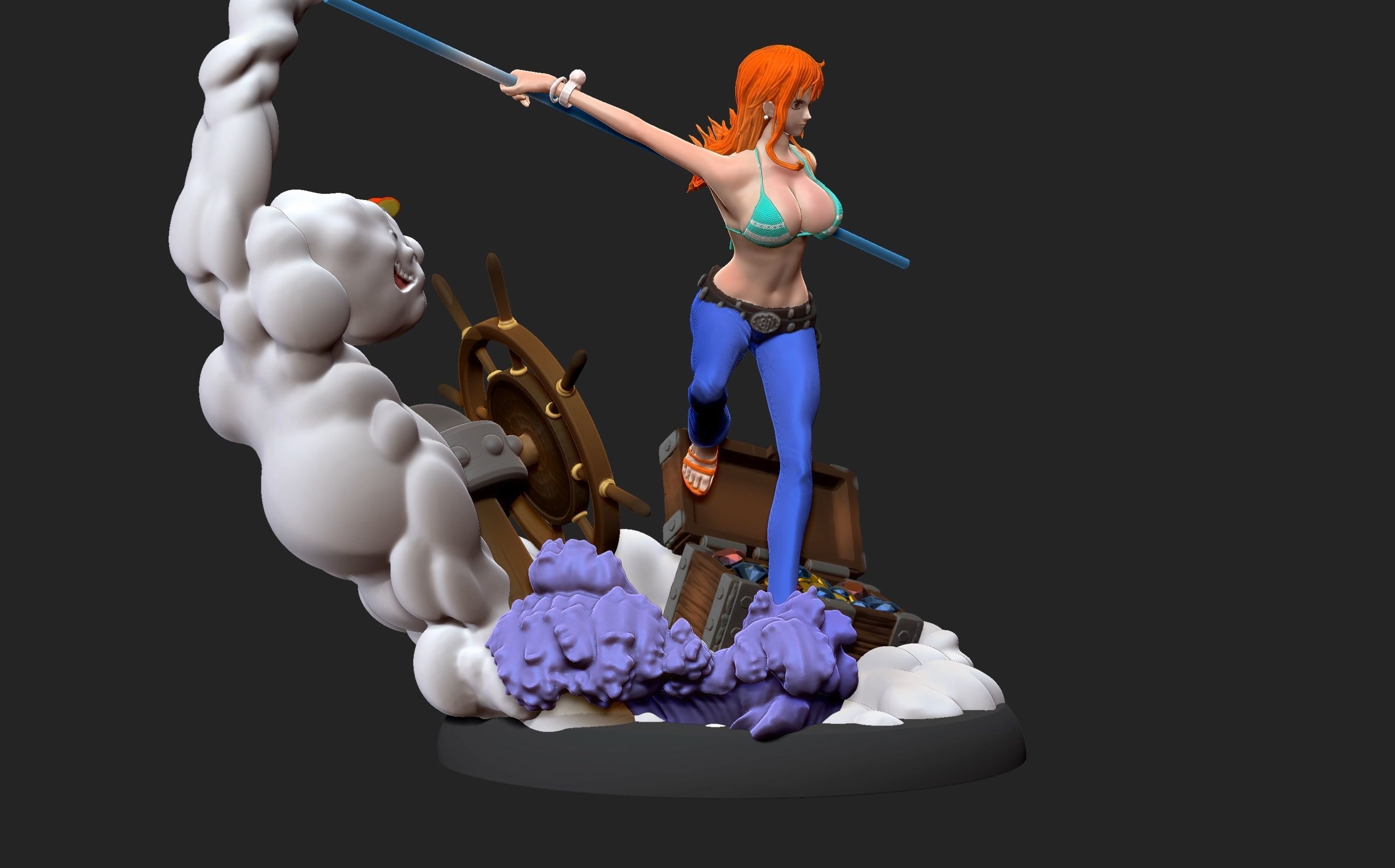 Nami One Piece 3d Print statue 3D print model_14