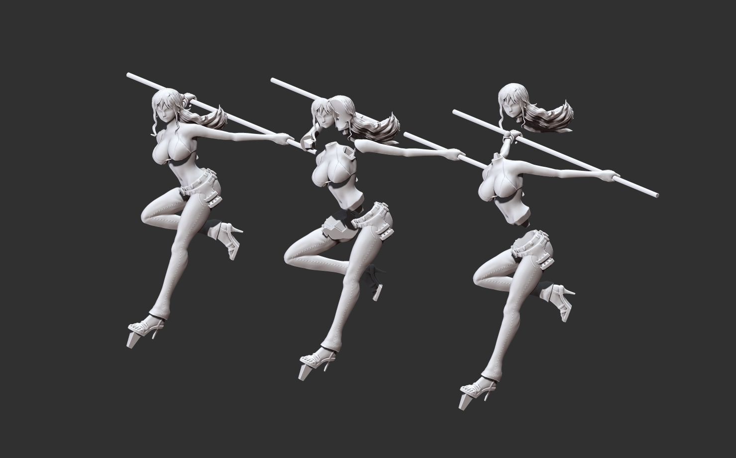 Nami One Piece 3d Print statue 3D print model_3