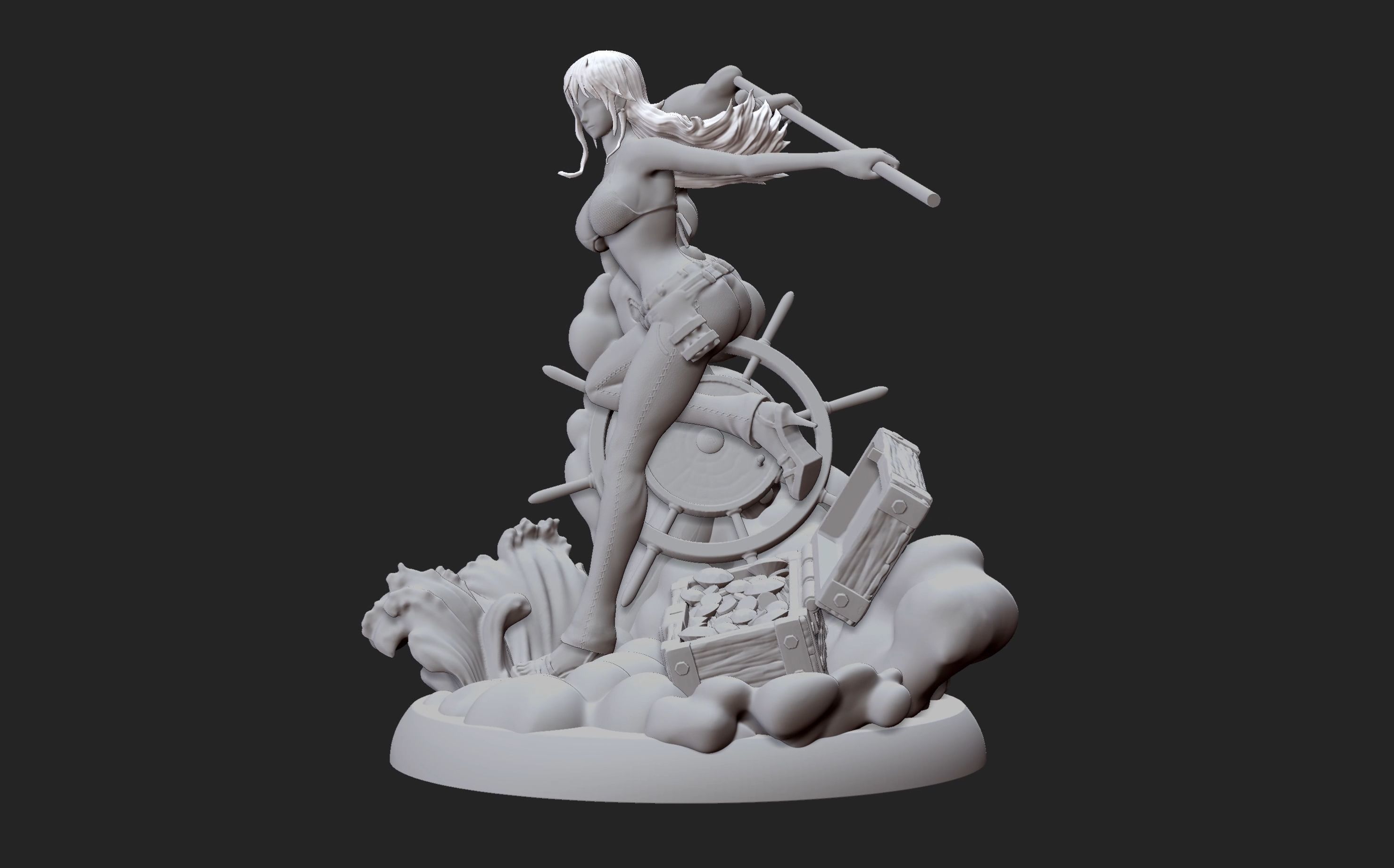 Nami One Piece 3d Print statue 3D print model_18