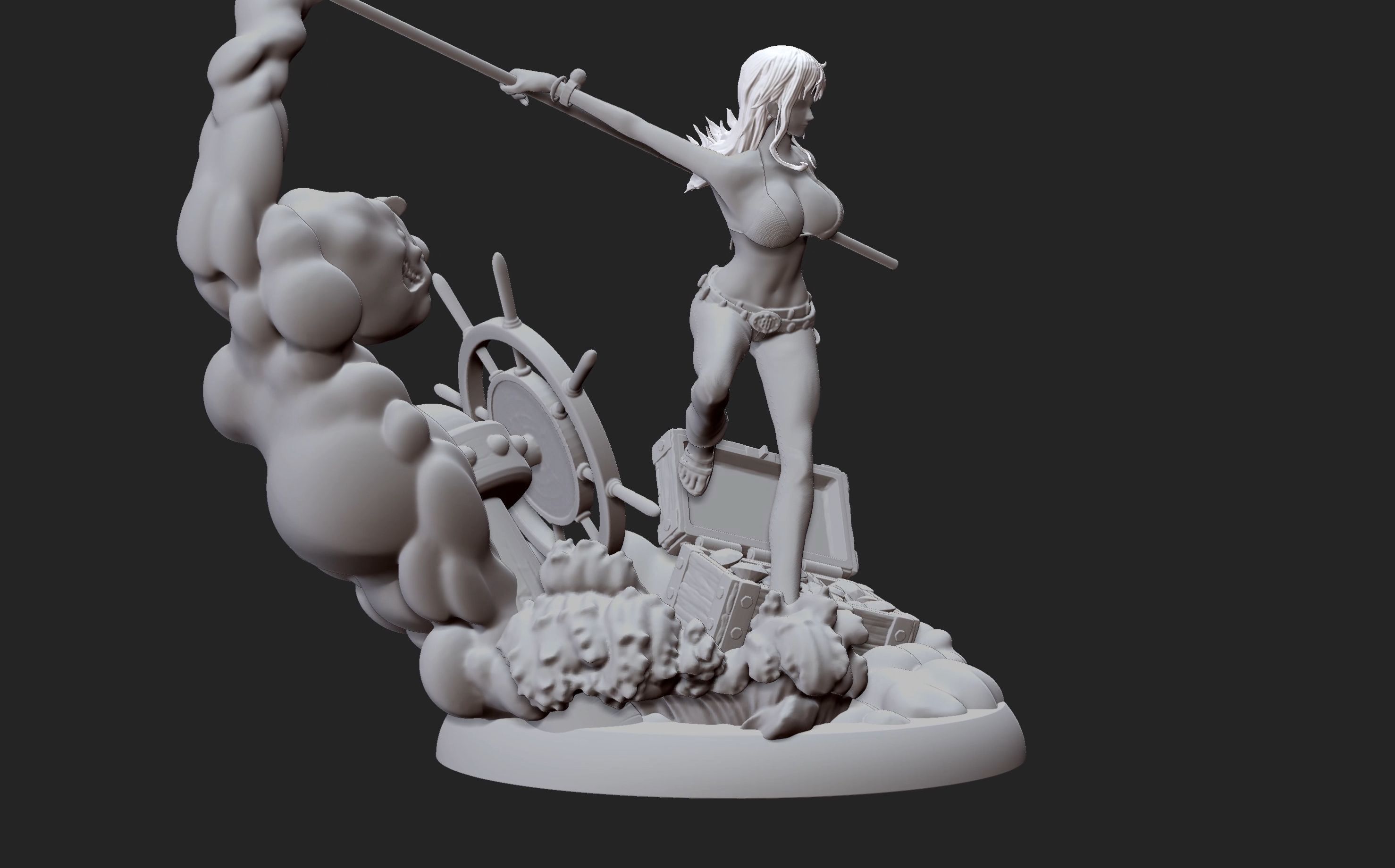 Nami One Piece 3d Print statue 3D print model_27