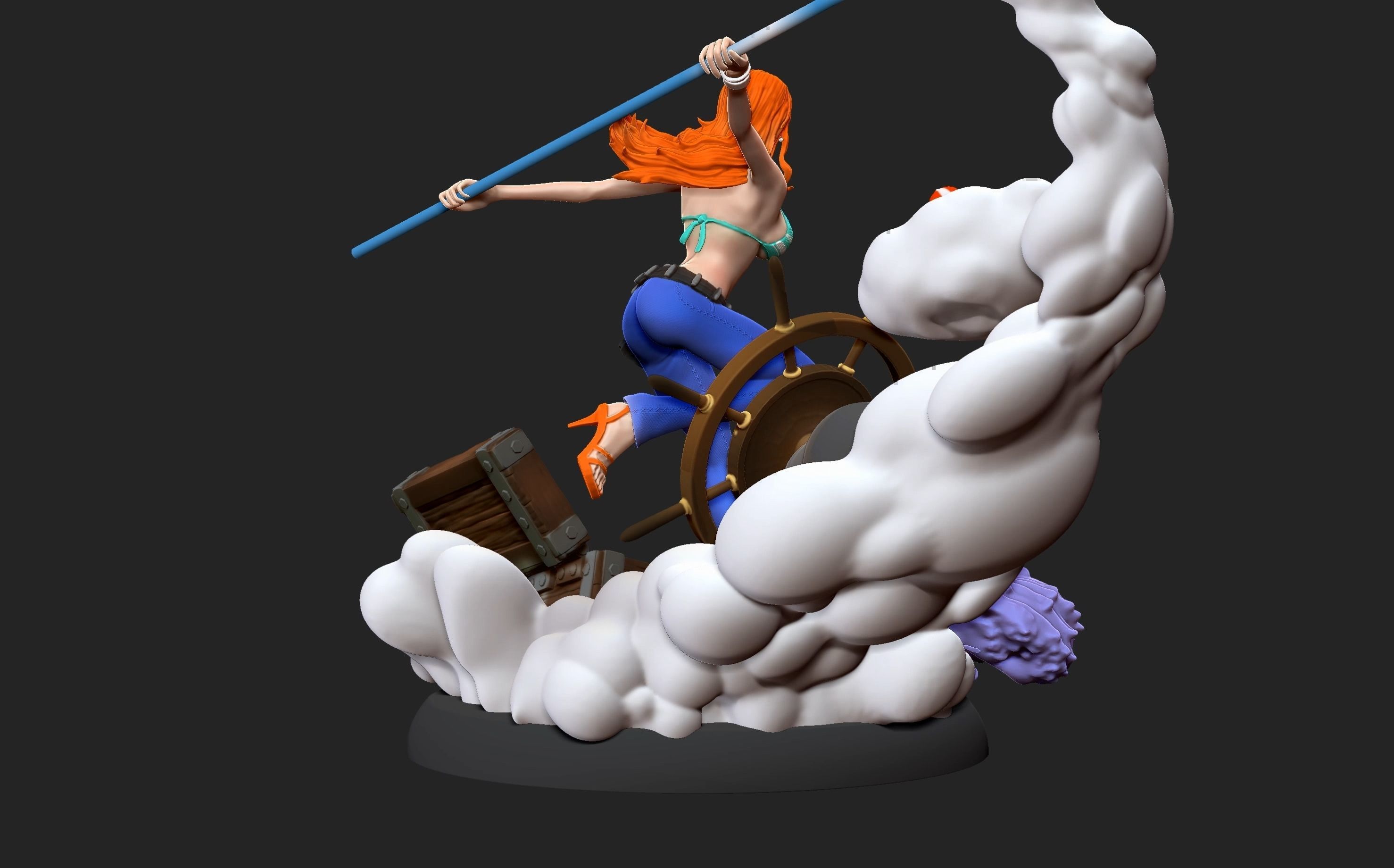 Nami One Piece 3d Print statue 3D print model_10