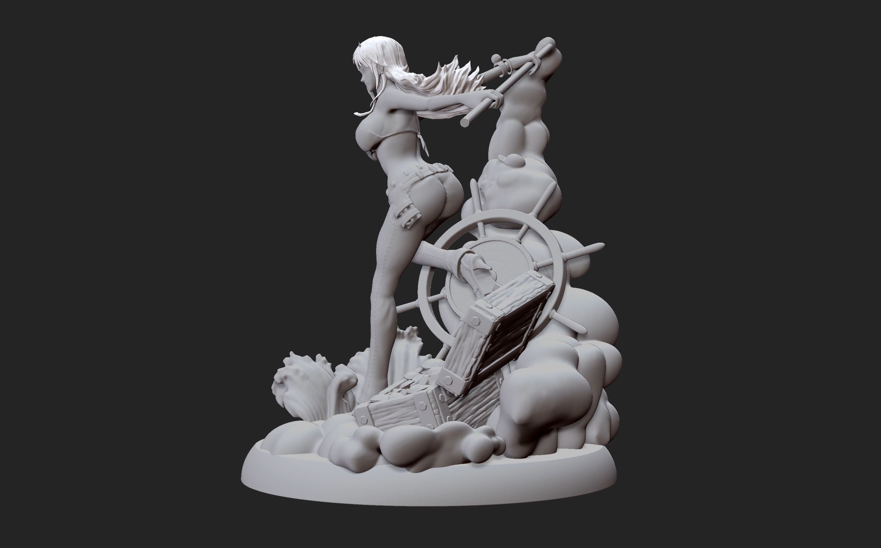 Nami One Piece 3d Print statue 3D print model_19