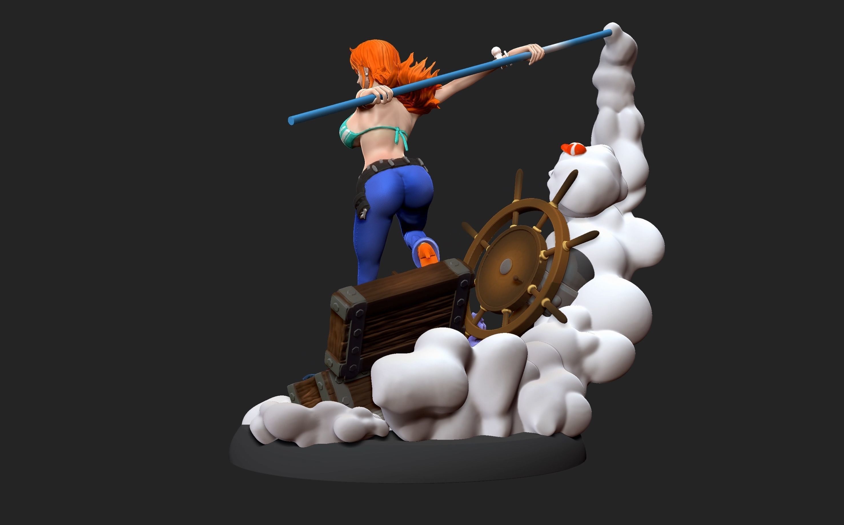 Nami One Piece 3d Print statue 3D print model_8