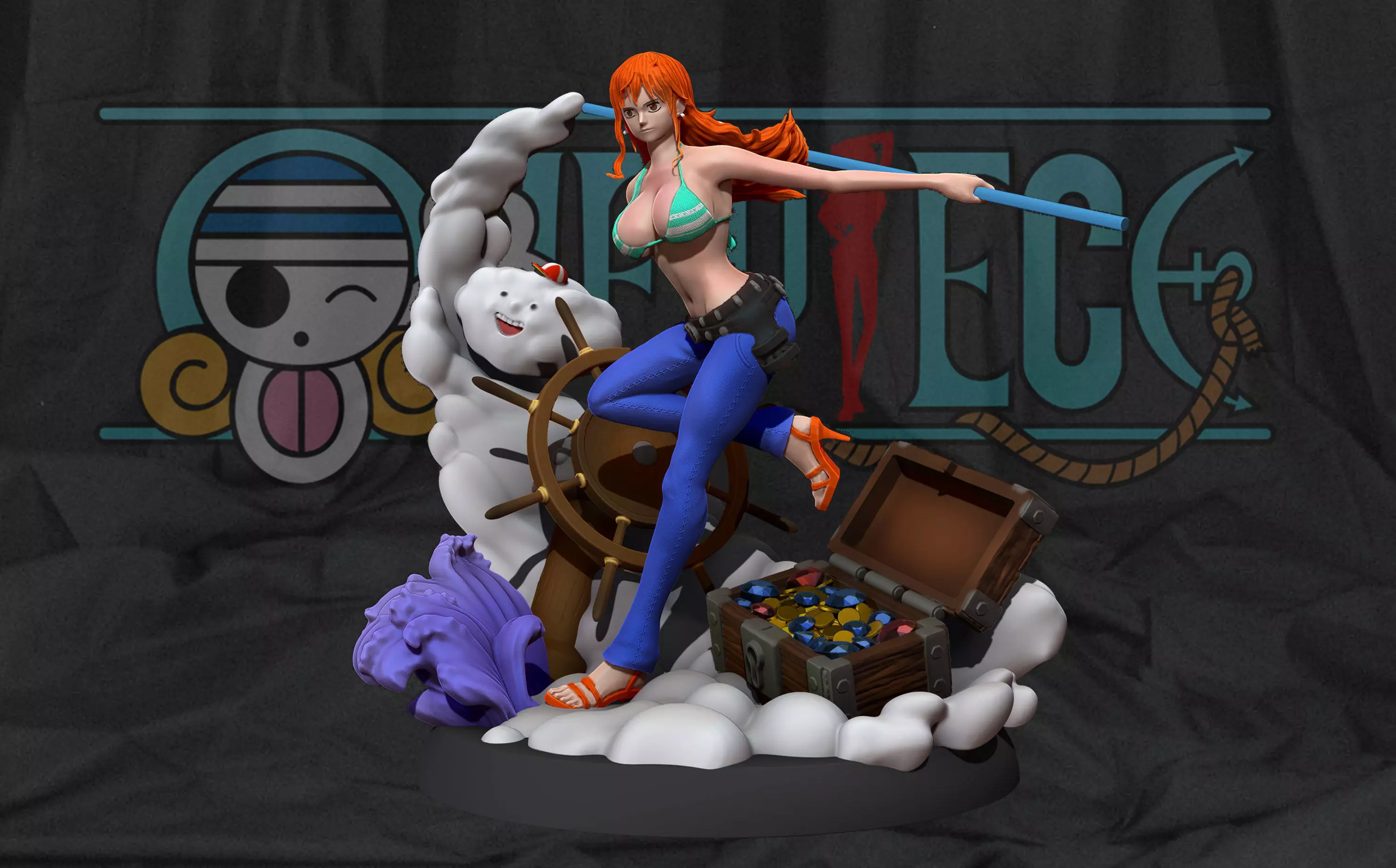 Nami One Piece 3d Print statue 3D print model_0
