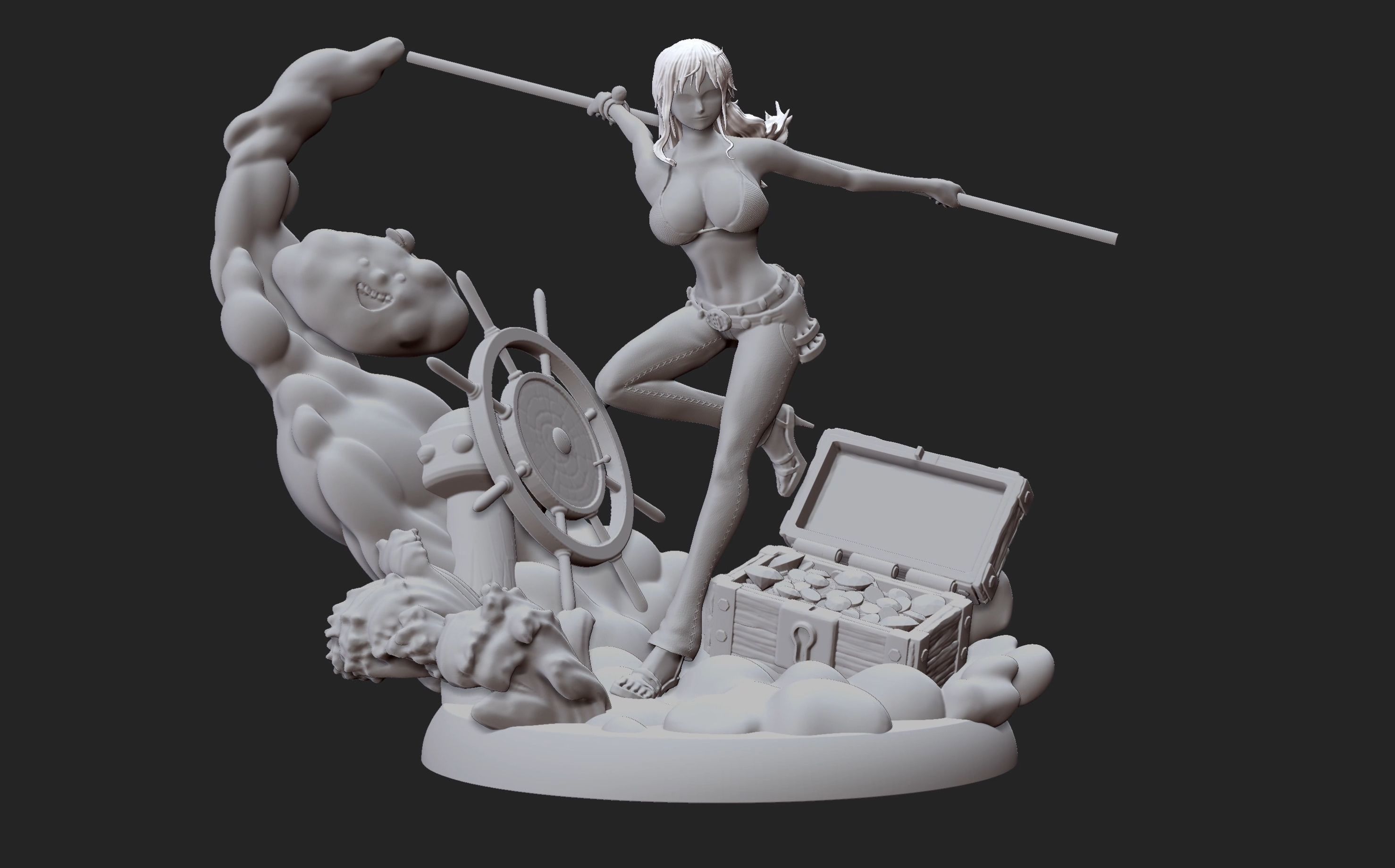 Nami One Piece 3d Print statue 3D print model_29