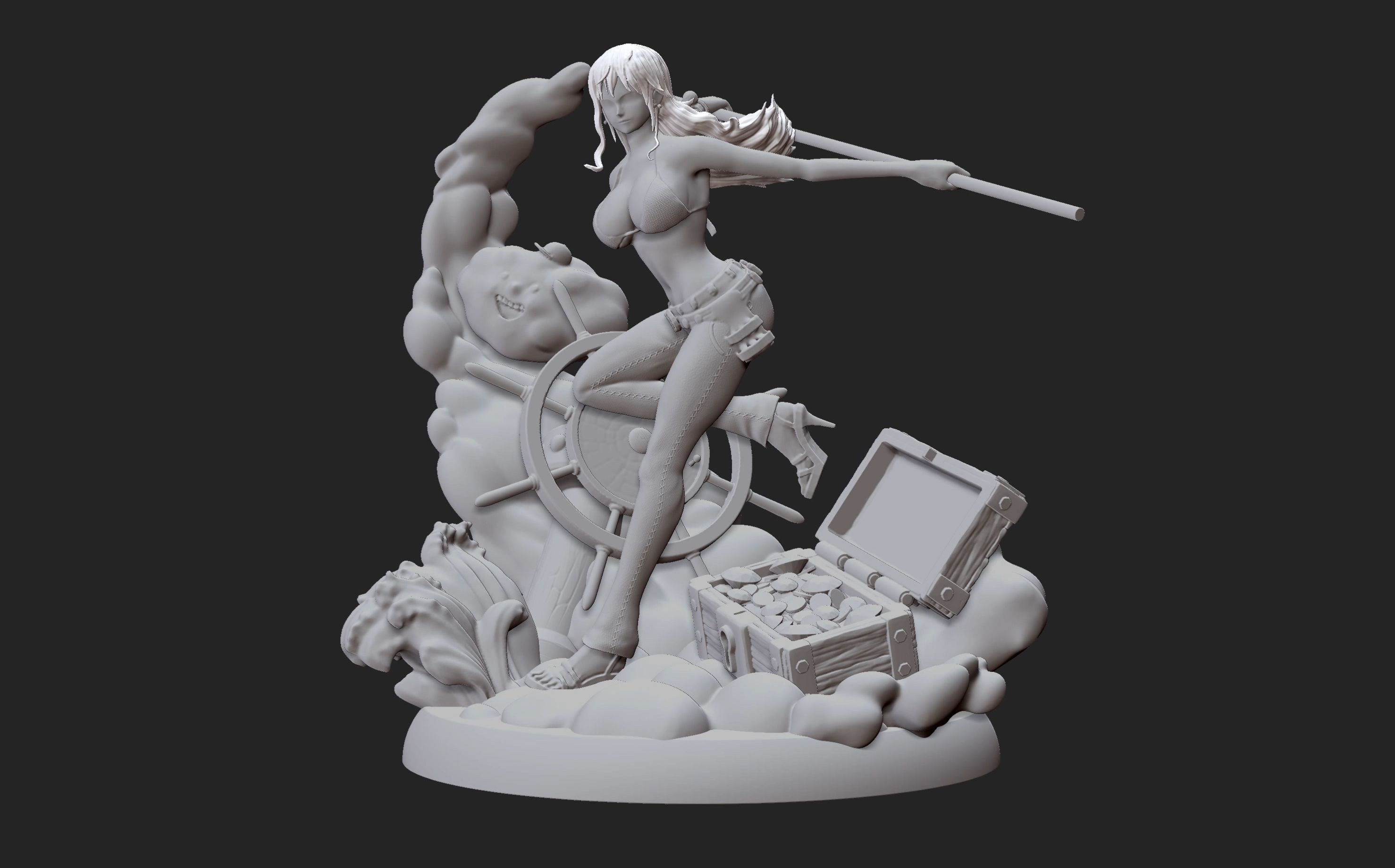 Nami One Piece 3d Print statue 3D print model_2
