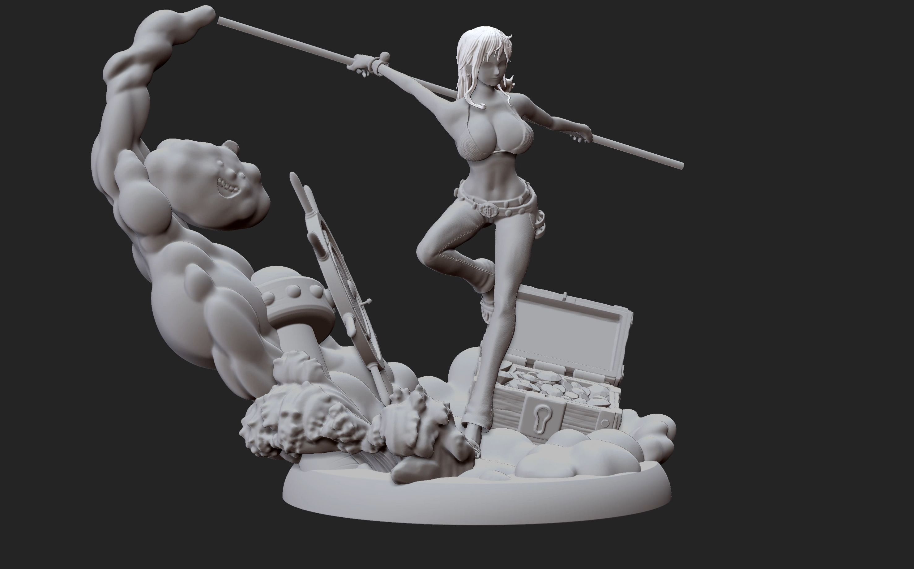 Nami One Piece 3d Print statue 3D print model_28