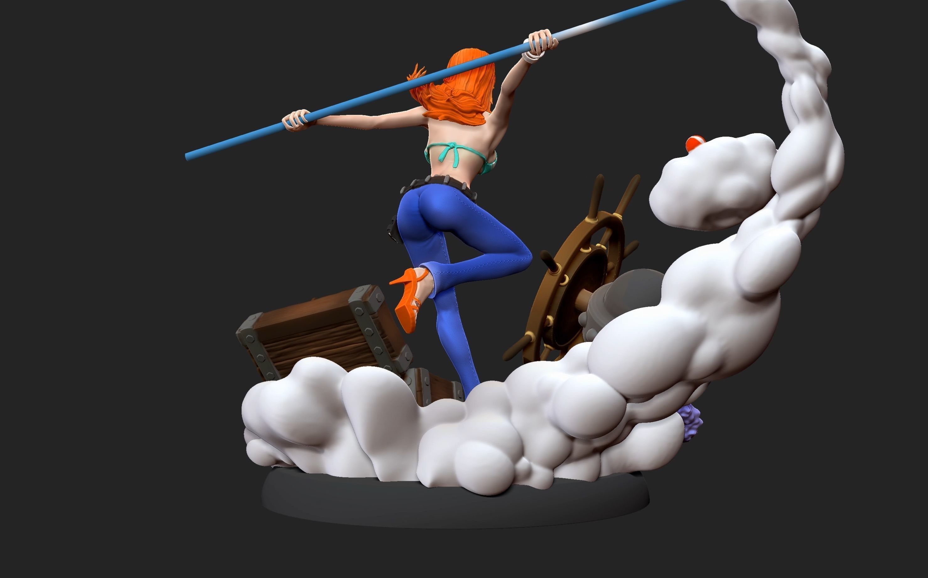 Nami One Piece 3d Print statue 3D print model_9