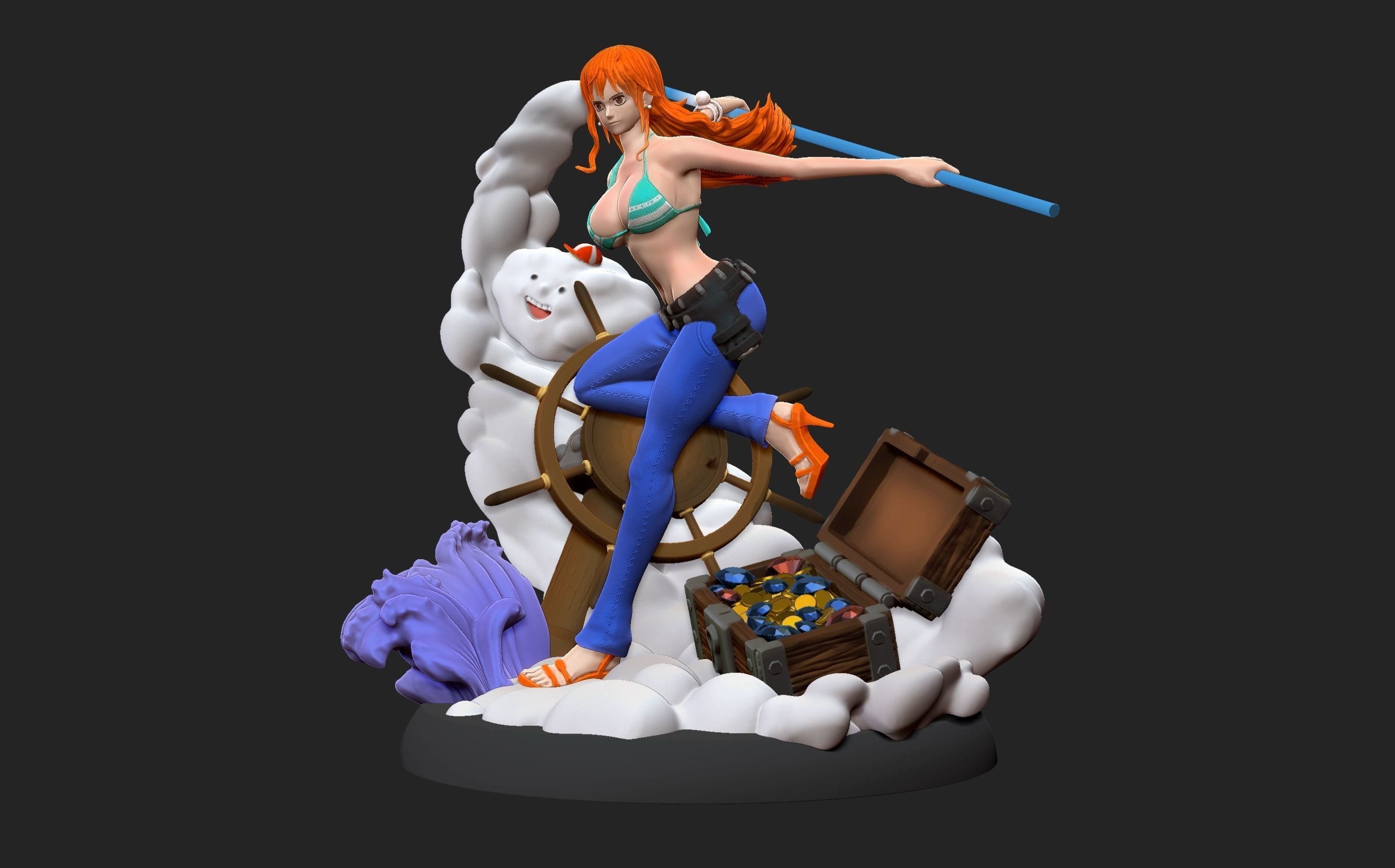 Nami One Piece 3d Print statue 3D print model_5