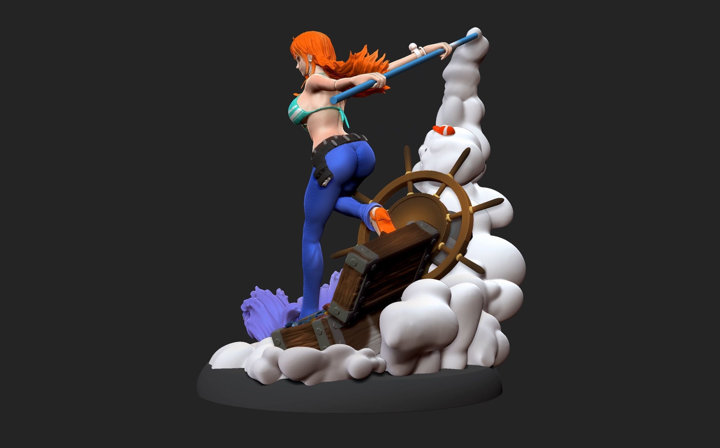 Nami One Piece 3d Print statue 3D print model_7