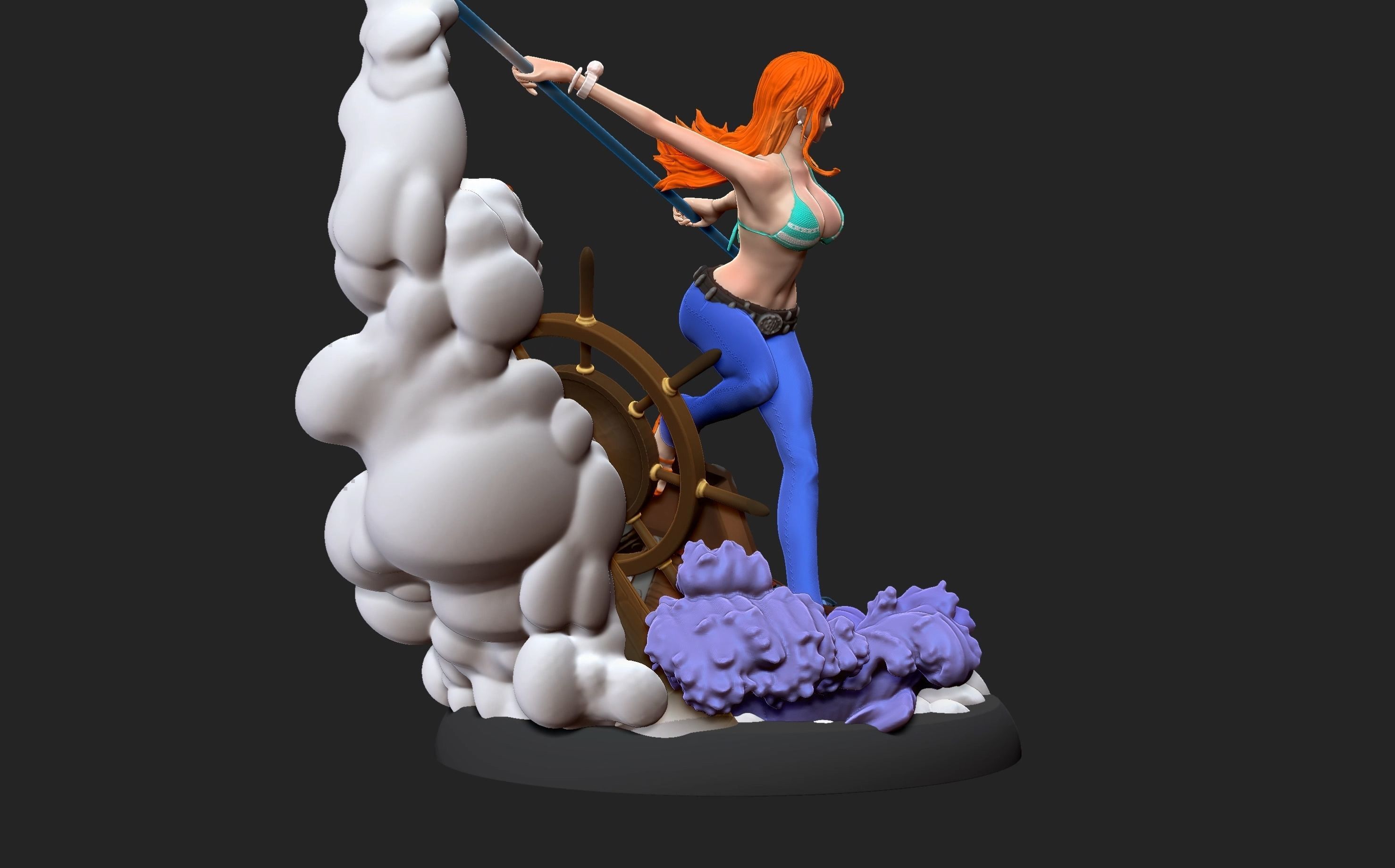 Nami One Piece 3d Print statue 3D print model_13