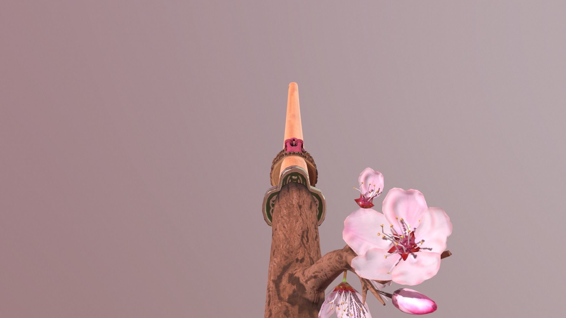 Katana Sakura Free low-poly 3D model_9