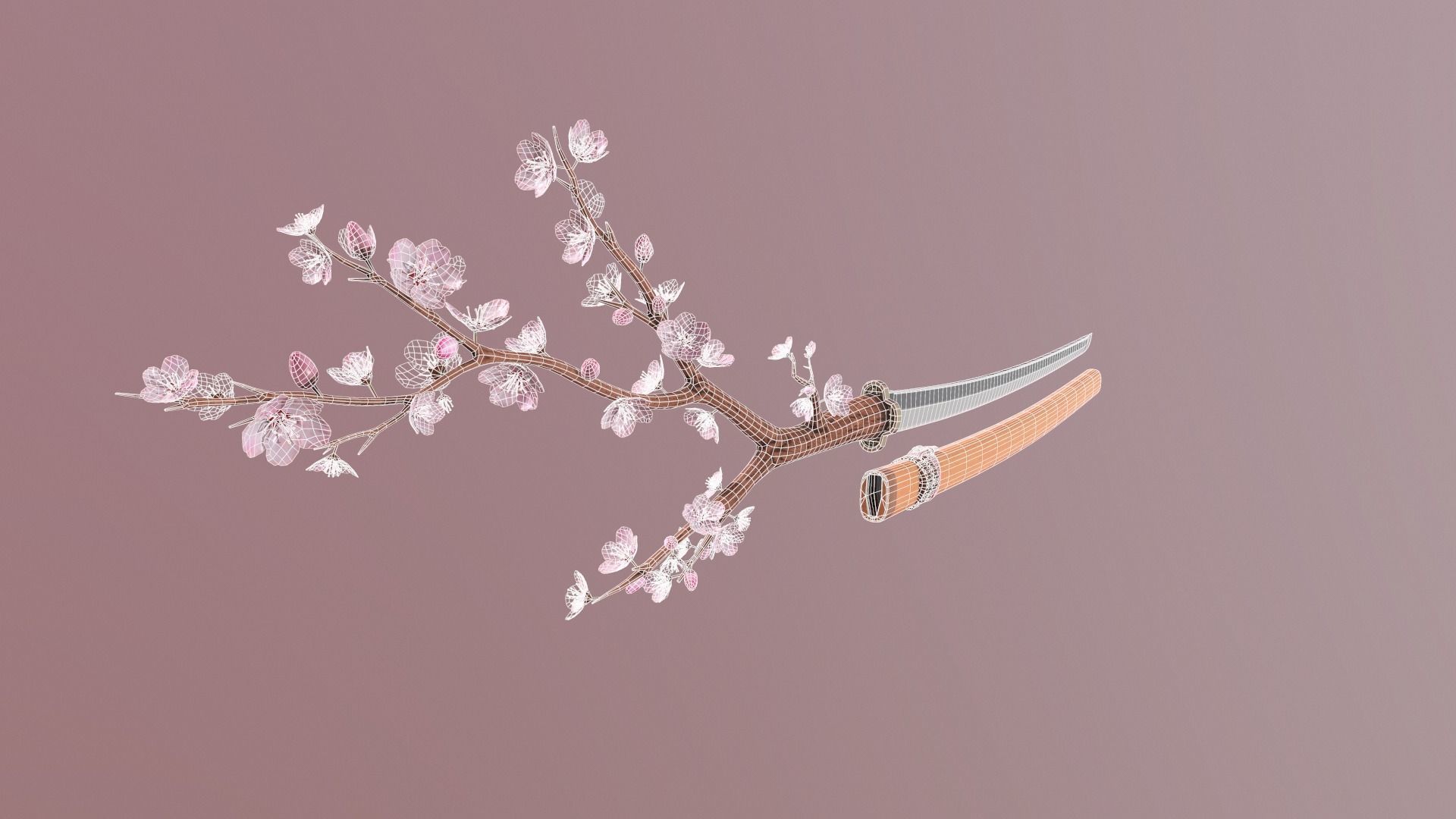 Katana Sakura Free low-poly 3D model_5