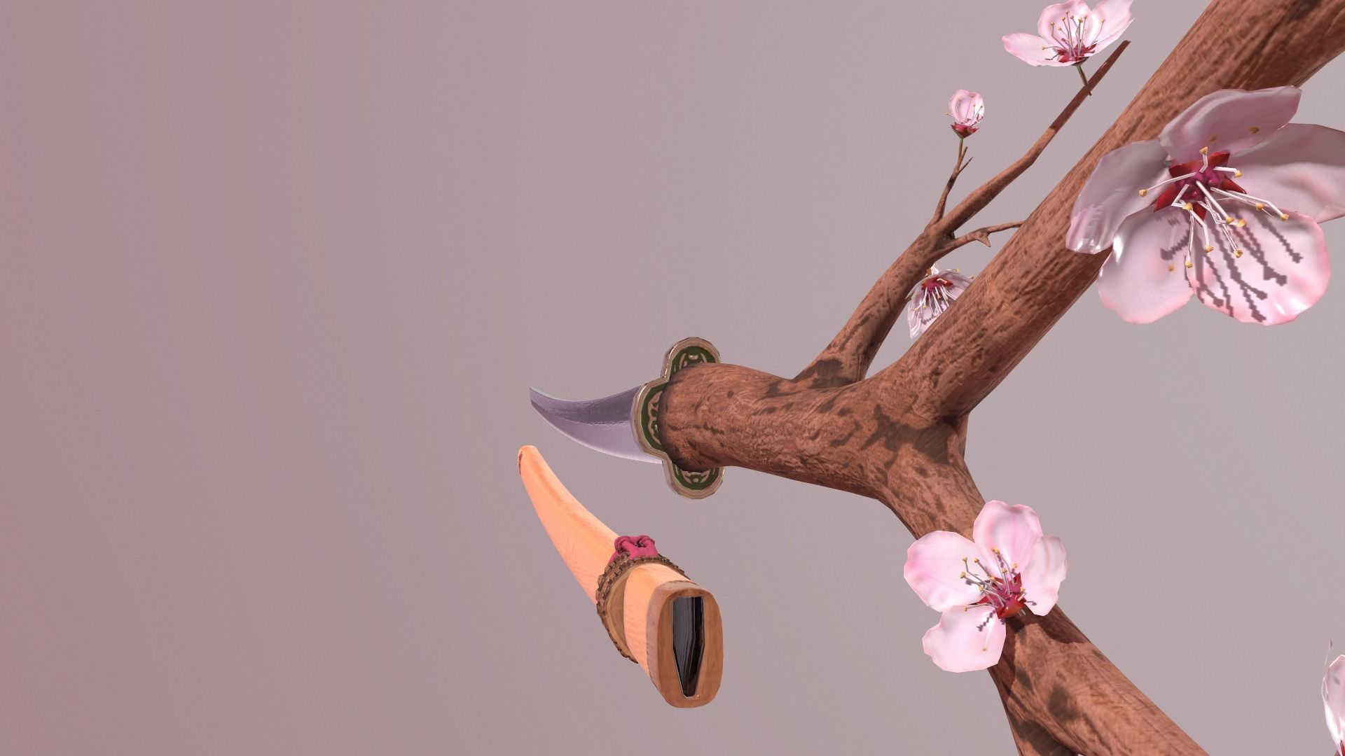 Katana Sakura Free low-poly 3D model_11