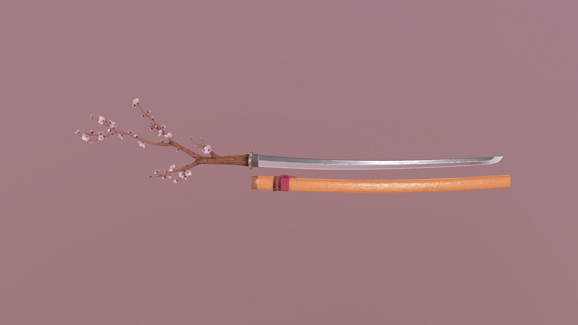 Katana Sakura Free low-poly 3D model_6