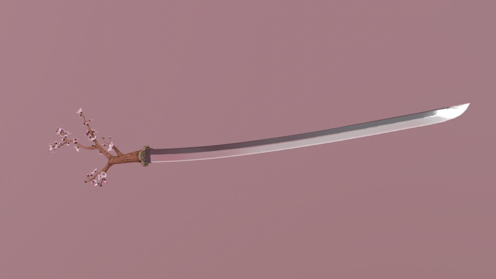 Katana Sakura Free low-poly 3D model_14