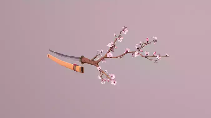 Katana Sakura Free low-poly 3D model