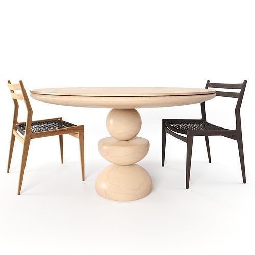 Woven Rope By Dining Table 3D model