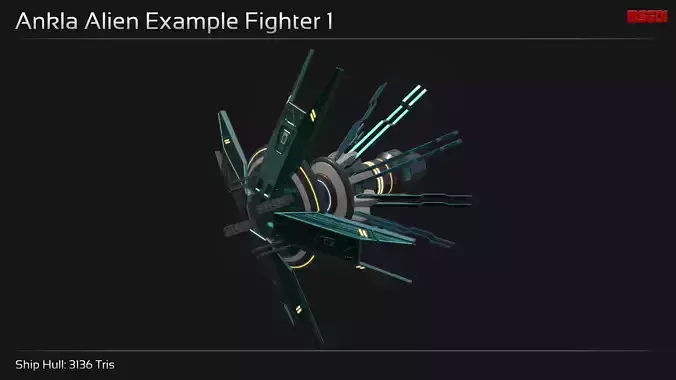 Ankla Alien Modular Fighter Kit Low-poly 3D model