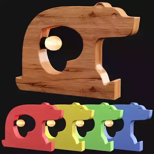 Bear wooden Love Table Lamp