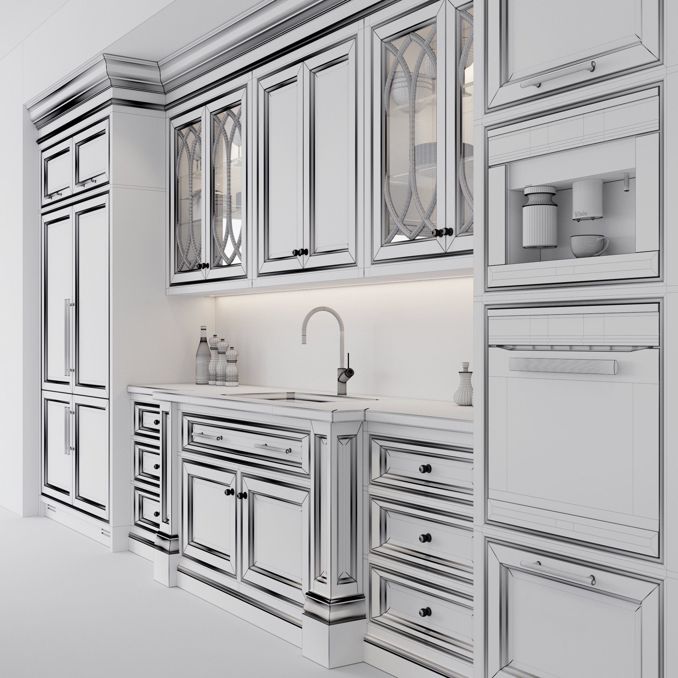 Classic kitchen 2 3D model_12