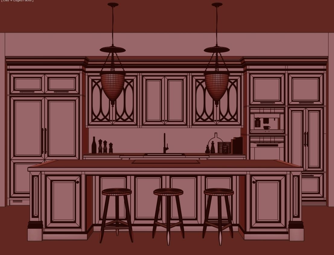 Classic kitchen 2 3D model_14