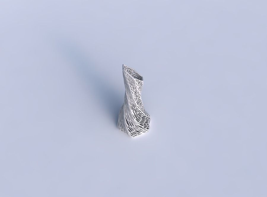 Vase twisted squeezed and bent hexagon with dense twisted org... 3D print model_1