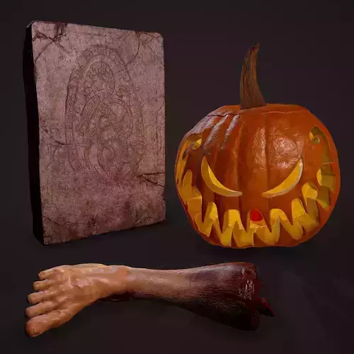 Halloween Props 3 Pack Horror Props 3D Model Collection