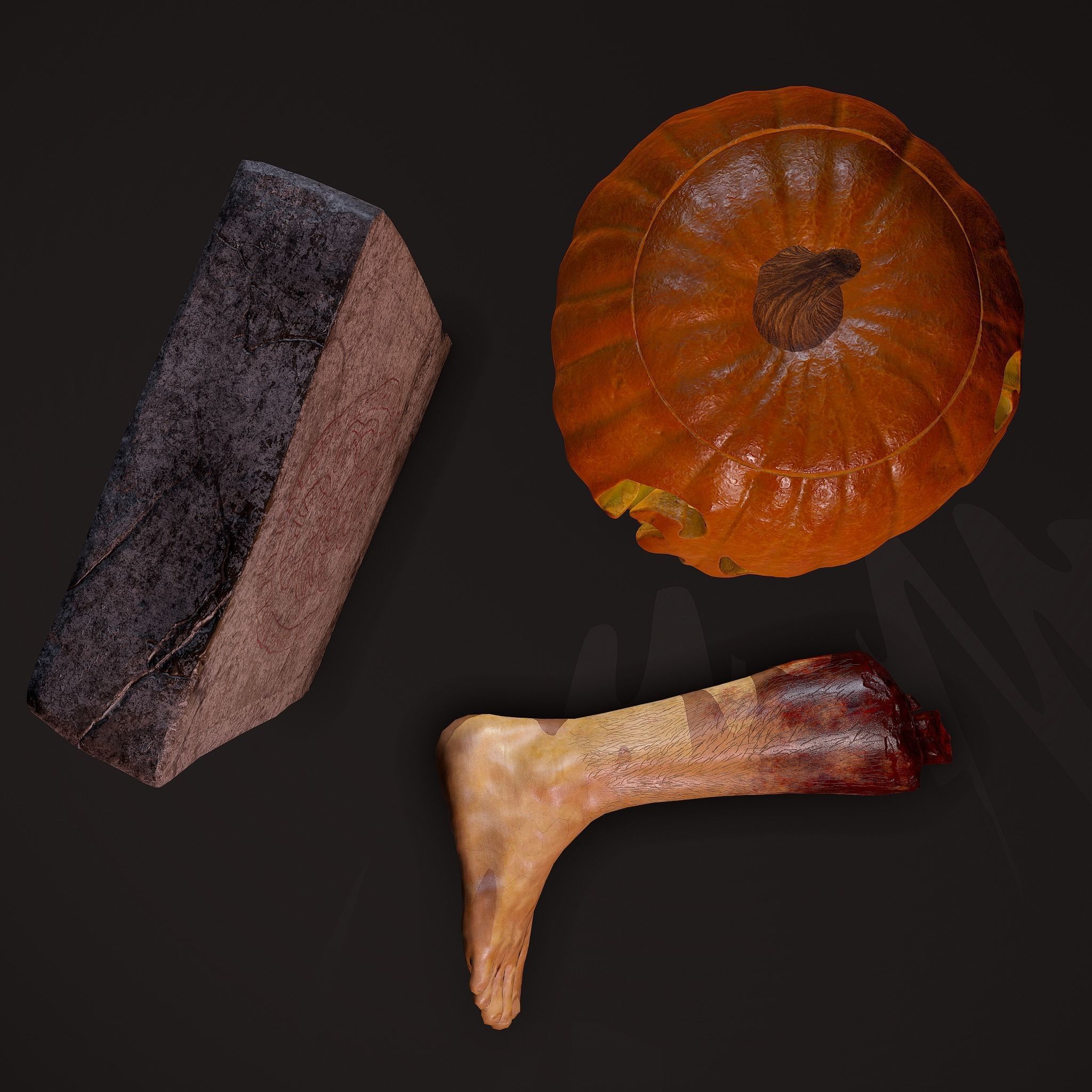 Halloween Props 3 Pack Horror Props 3D Model Collection_8