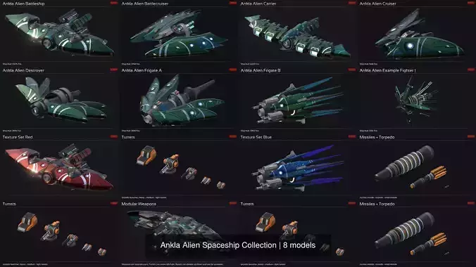 Ankla Alien Spaceship Collection