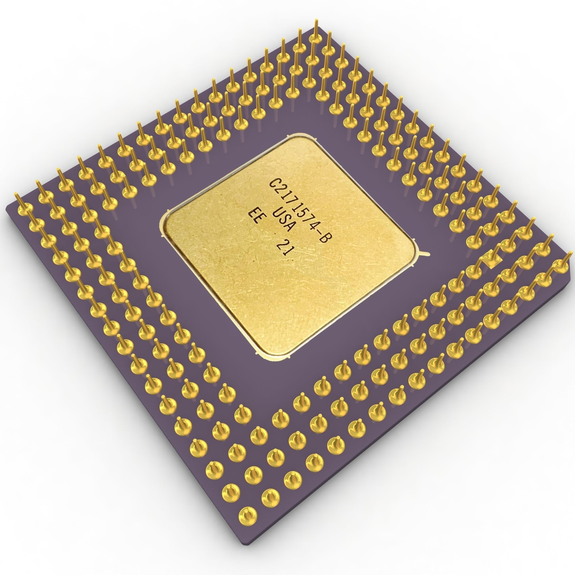 I486 DX2 CPU Processor 3D model_1