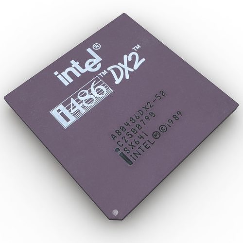 I486 DX2 CPU Processor 3D model