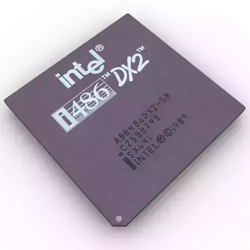 I486 DX2 CPU Processor 3D model