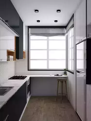 kitchen-3d-model-3ds-max-2015-vray-next stainless steel oven Free 3D model