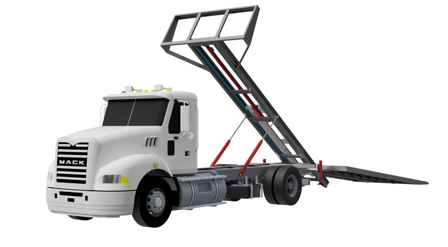 Towing Car Carrier Low Loader  3D model_2