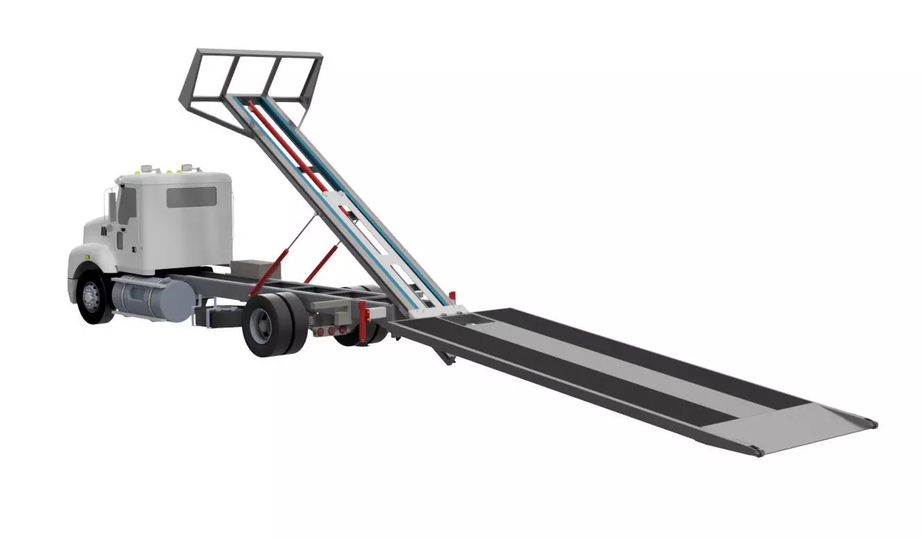 Towing Car Carrier Low Loader  3D model_0