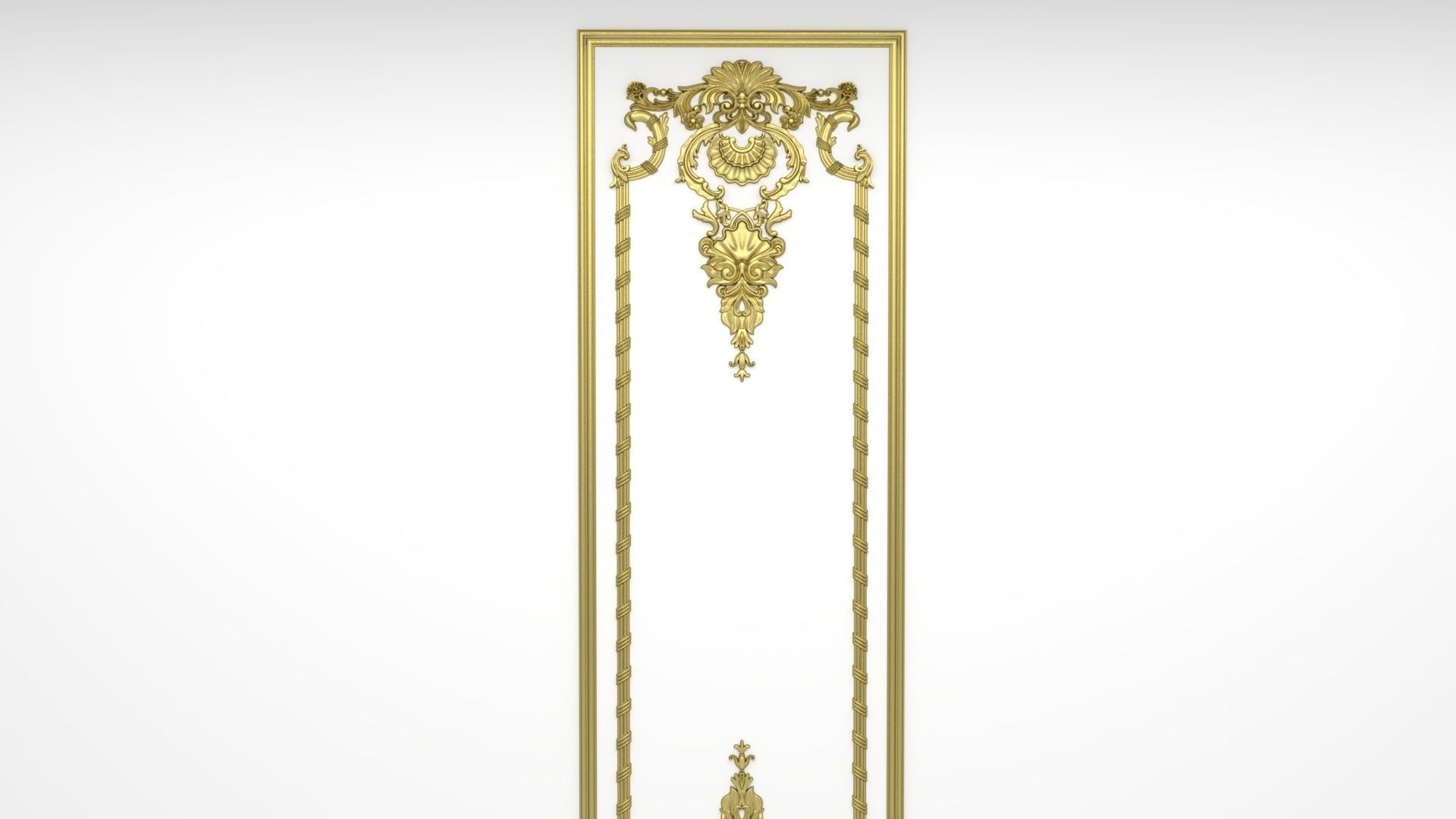 Plaster decorative frame 3D model 04 3D model_2