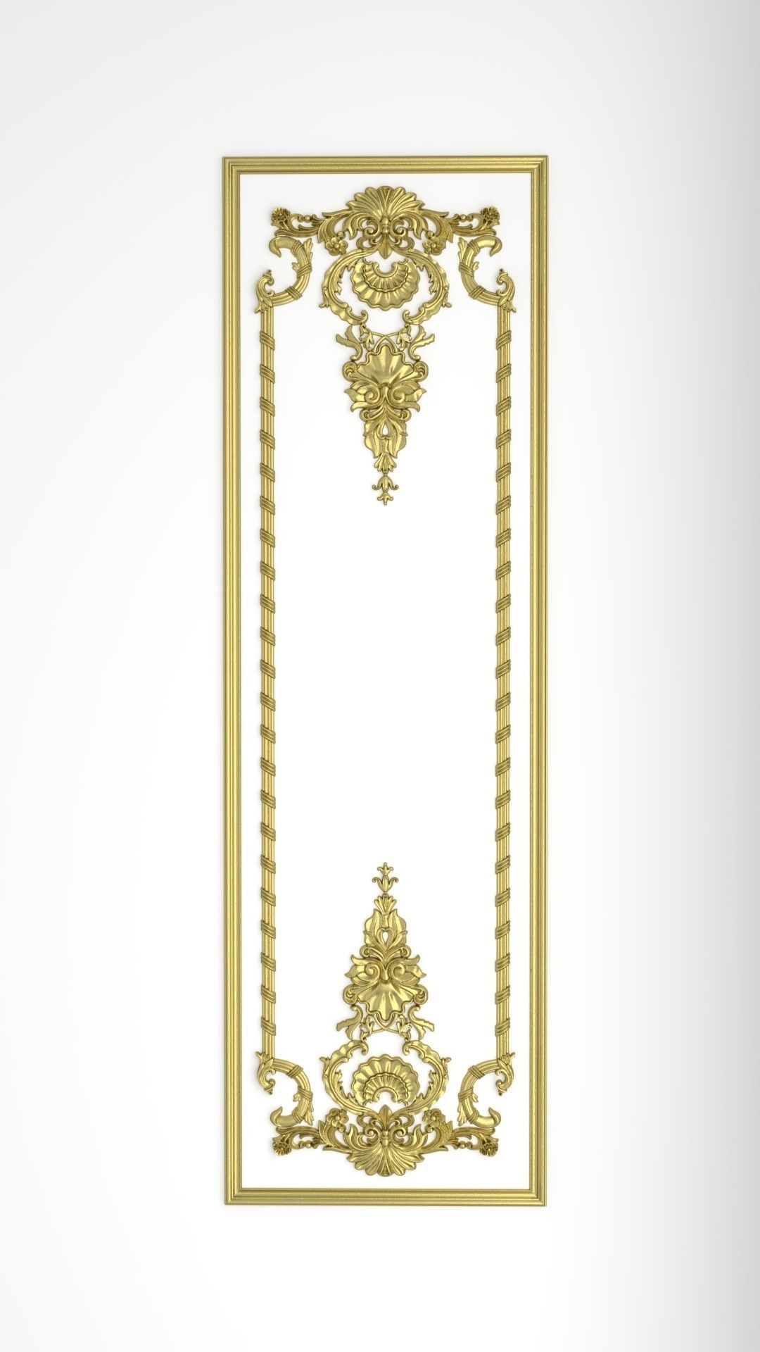 Plaster decorative frame 3D model 04 3D model_1