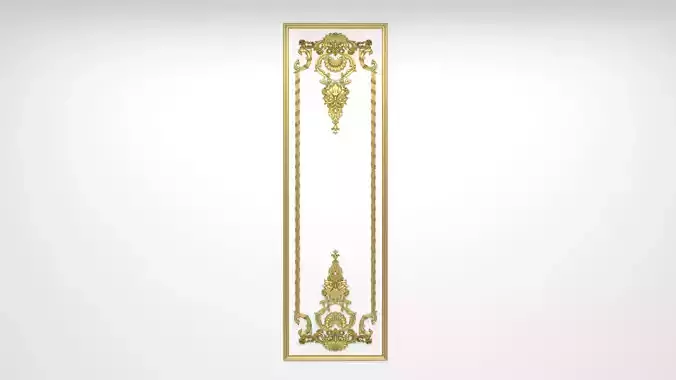 Plaster decorative frame 3D model 04 3D model