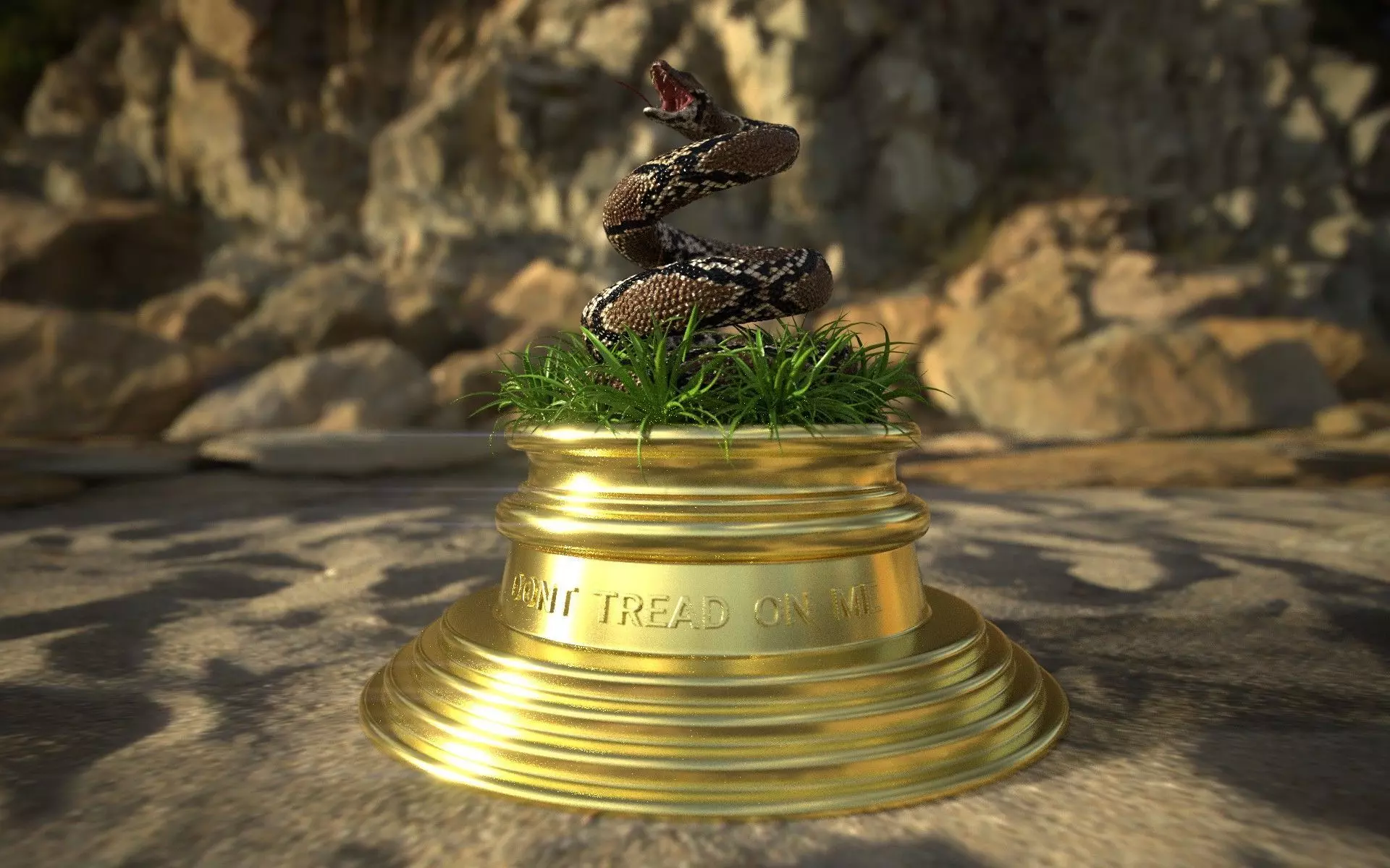 Dont Tread On Me Famous American Symbol For Print 3D print model