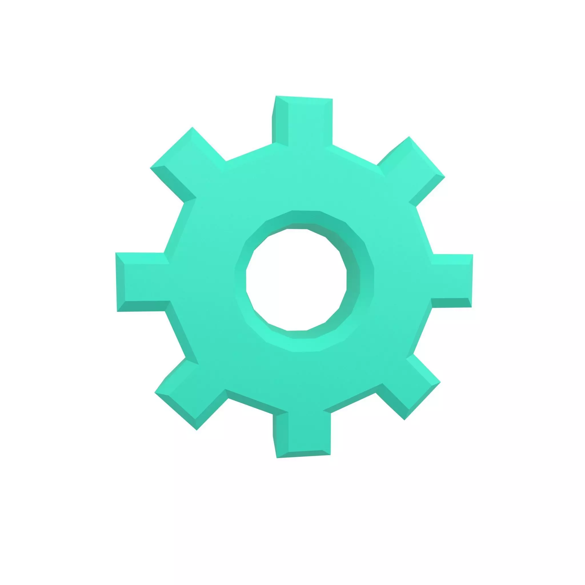 Gear Symbol v2 003 Low-poly 3D model_0