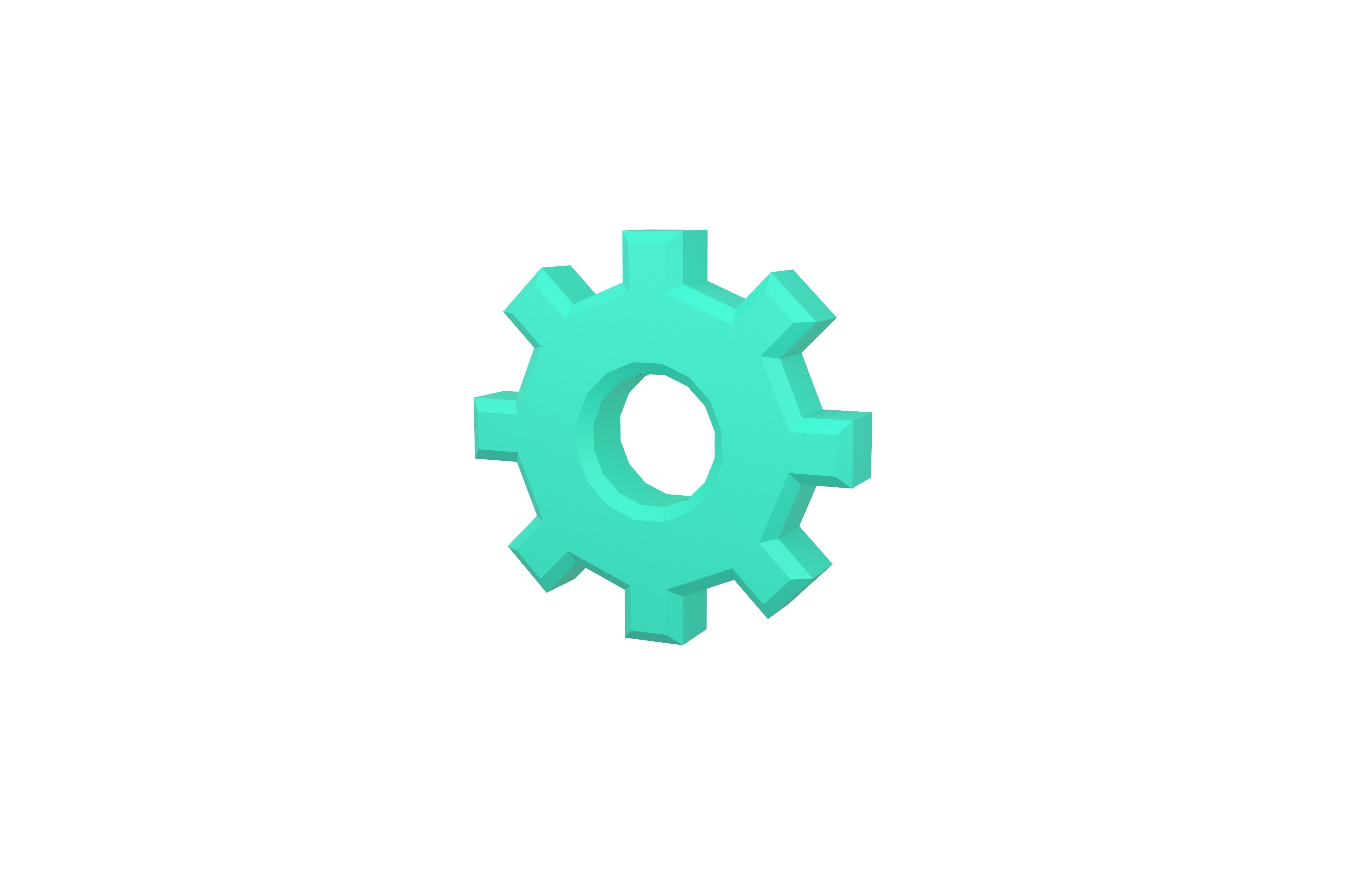 Gear Symbol v2 003 Low-poly 3D model_2