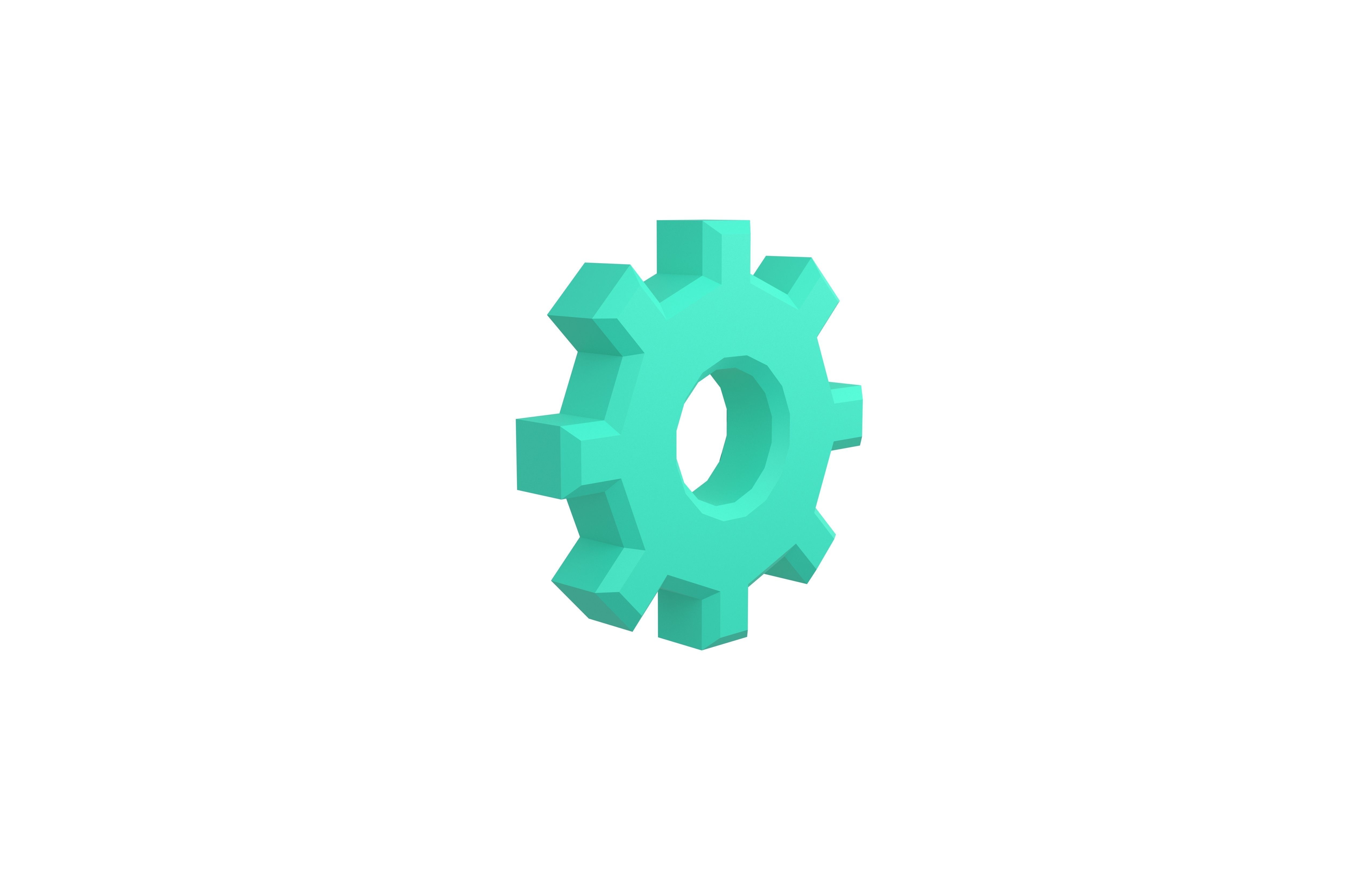 Gear Symbol v2 003 Low-poly 3D model_3