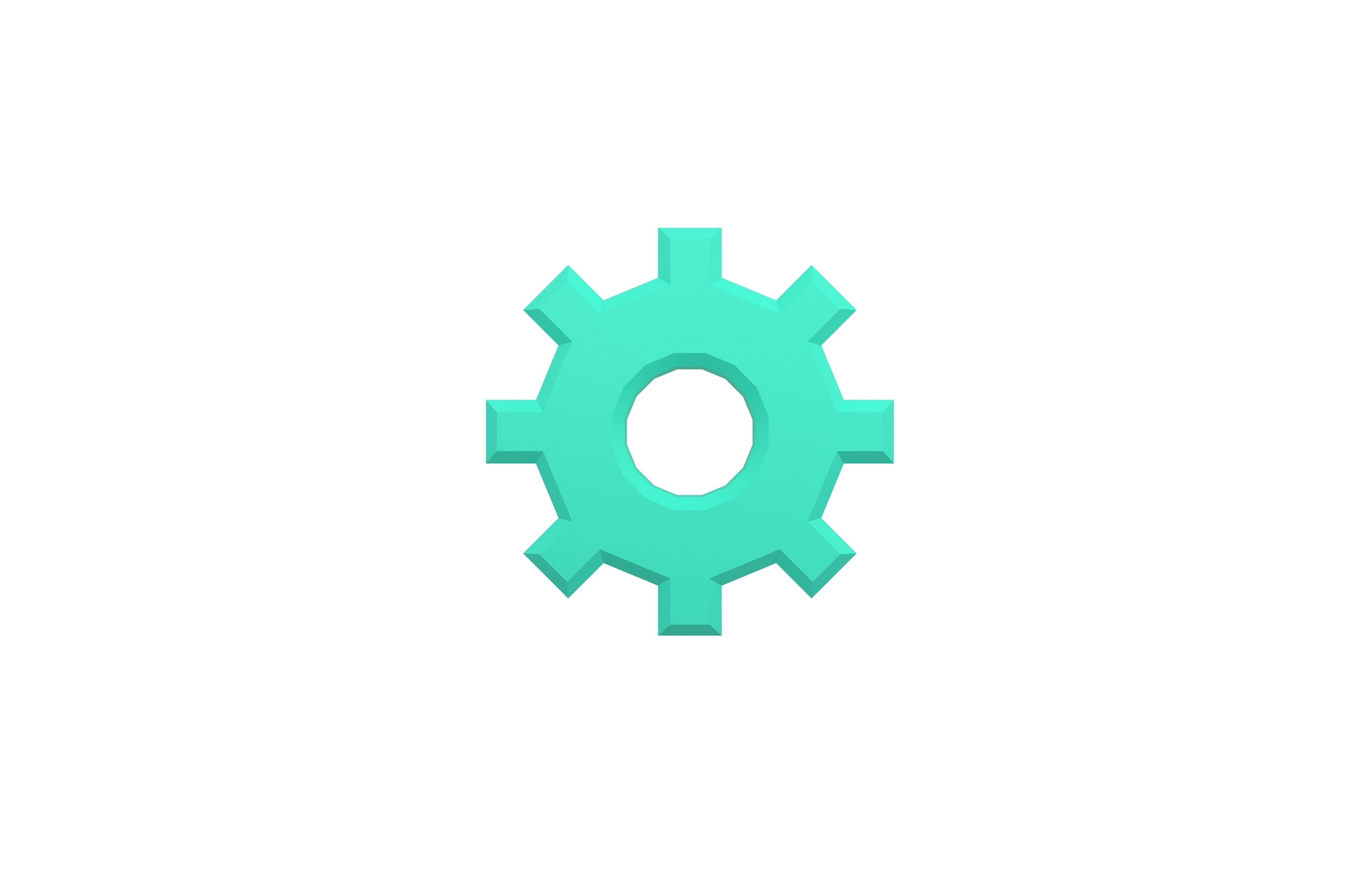 Gear Symbol v2 003 Low-poly 3D model_1