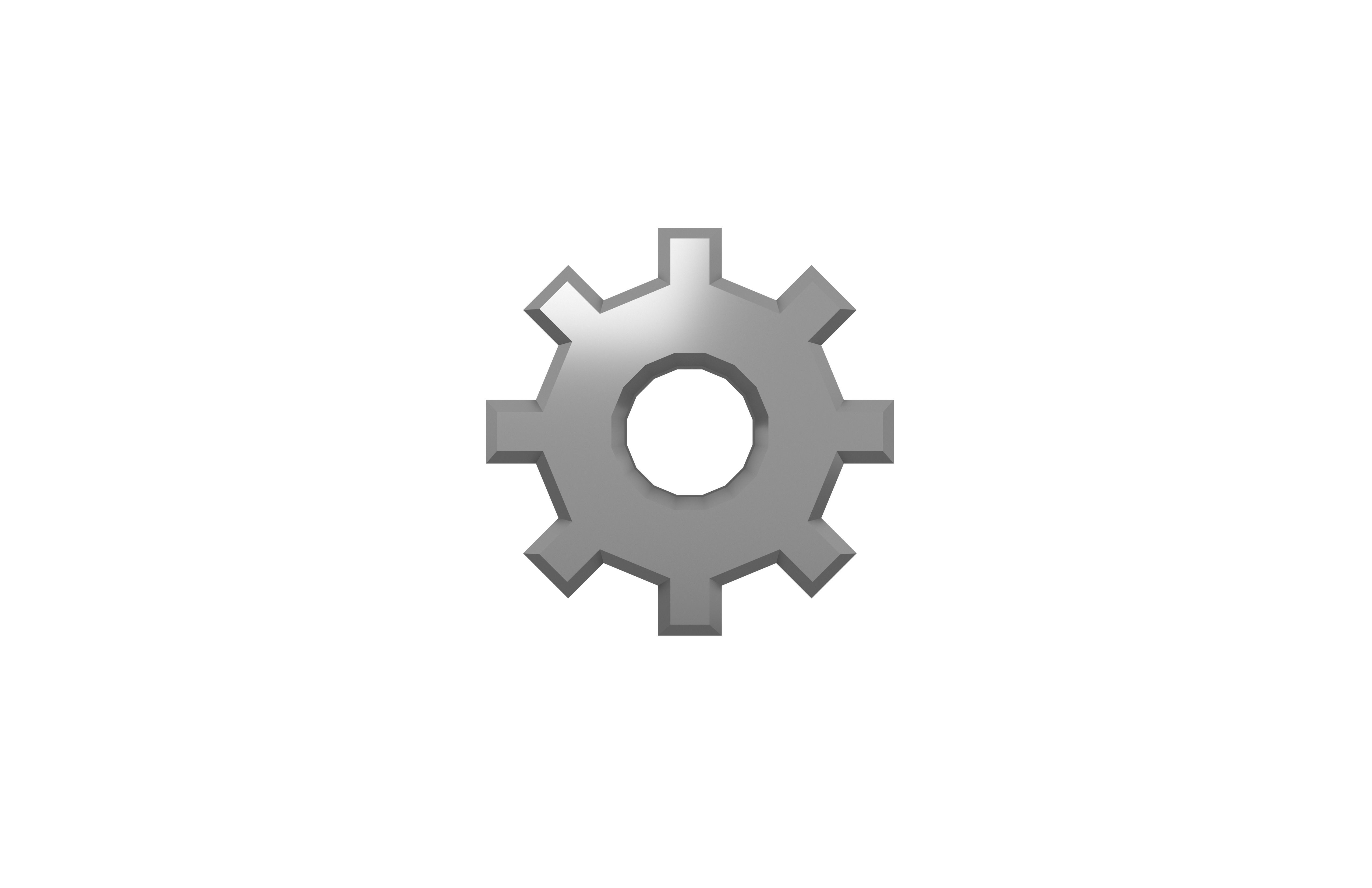 Gear Symbol v2 007 Low-poly 3D model_2