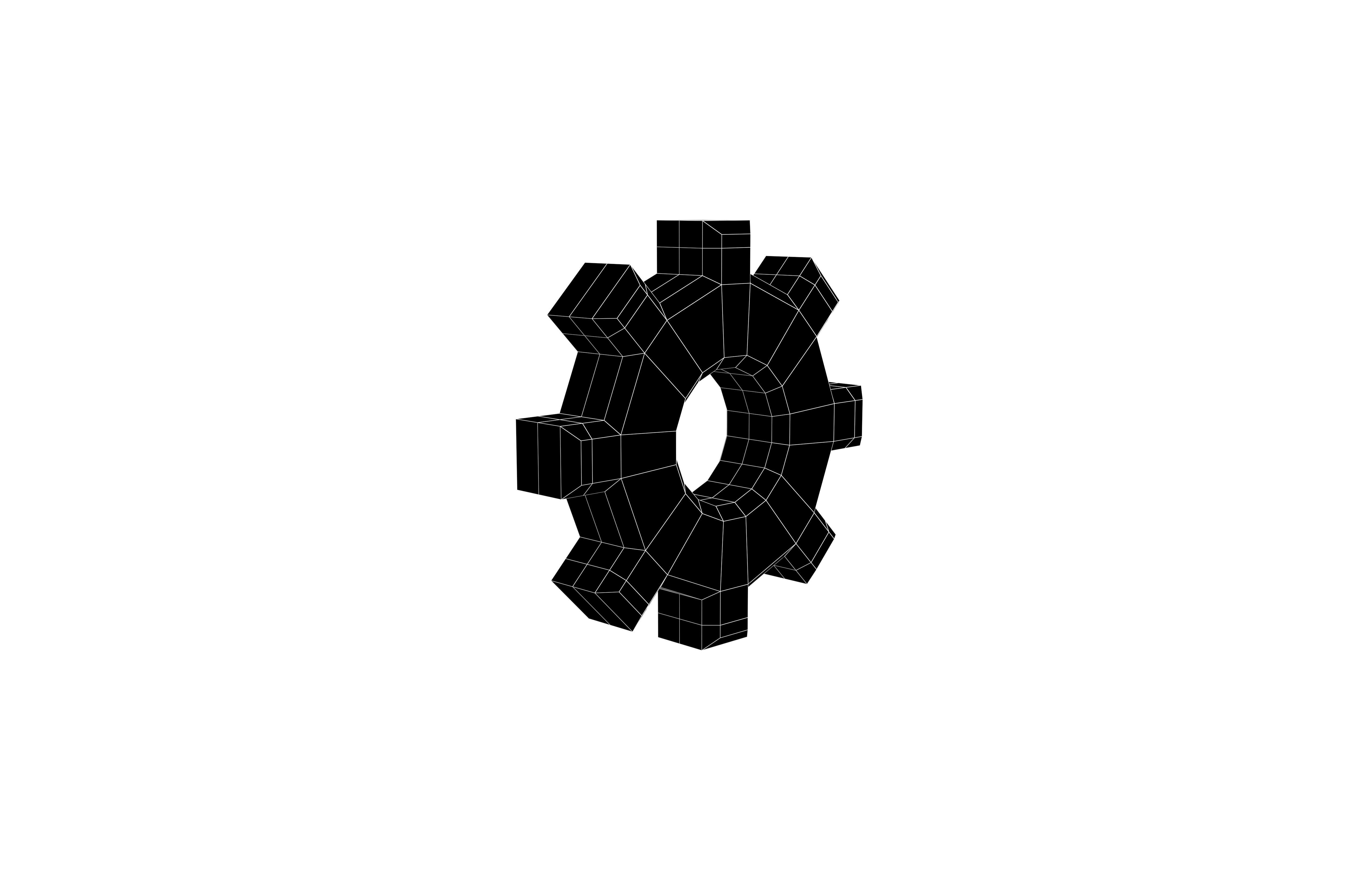 Gear Symbol v2 007 Low-poly 3D model_7