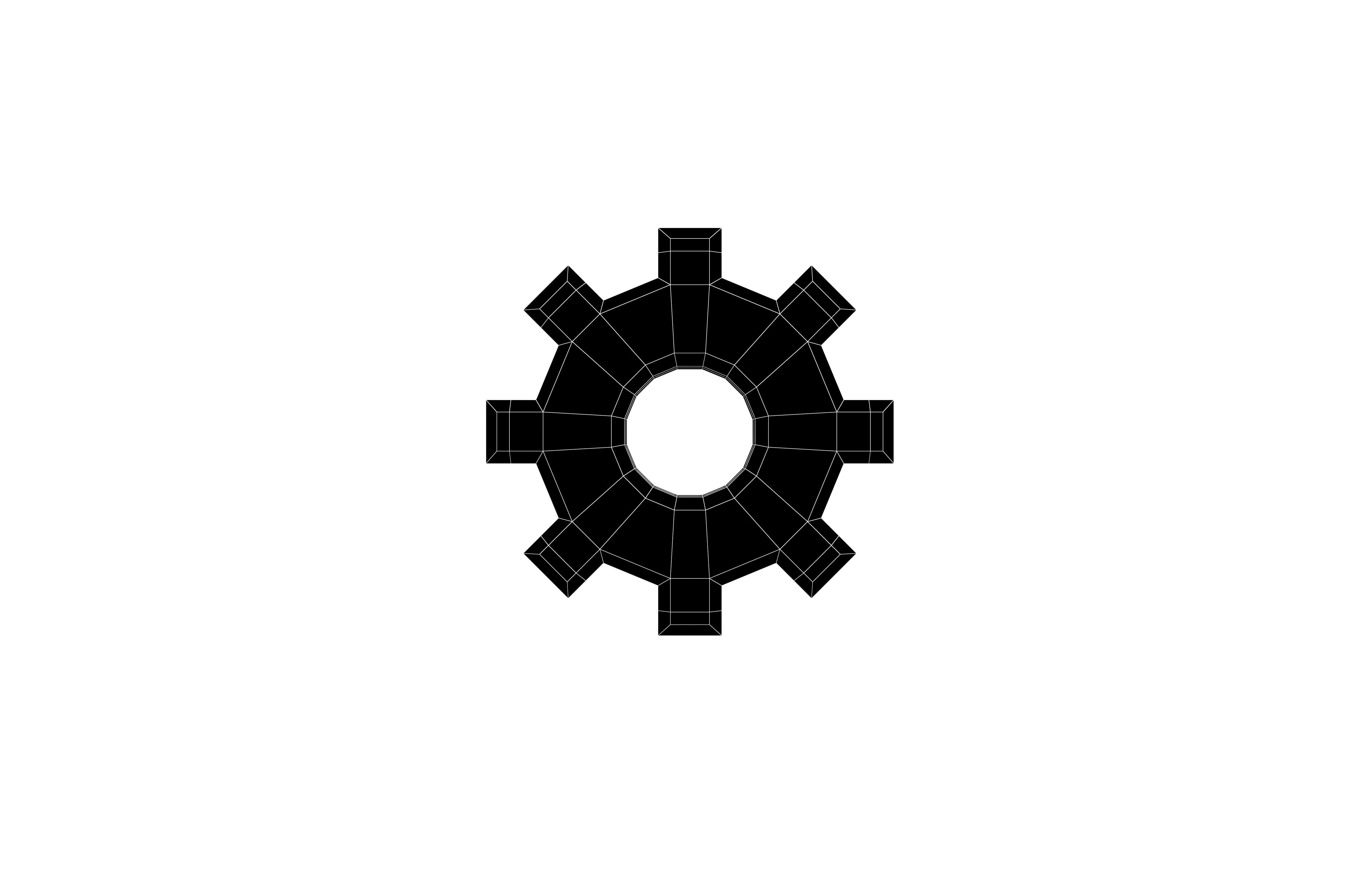Gear Symbol v2 007 Low-poly 3D model_5