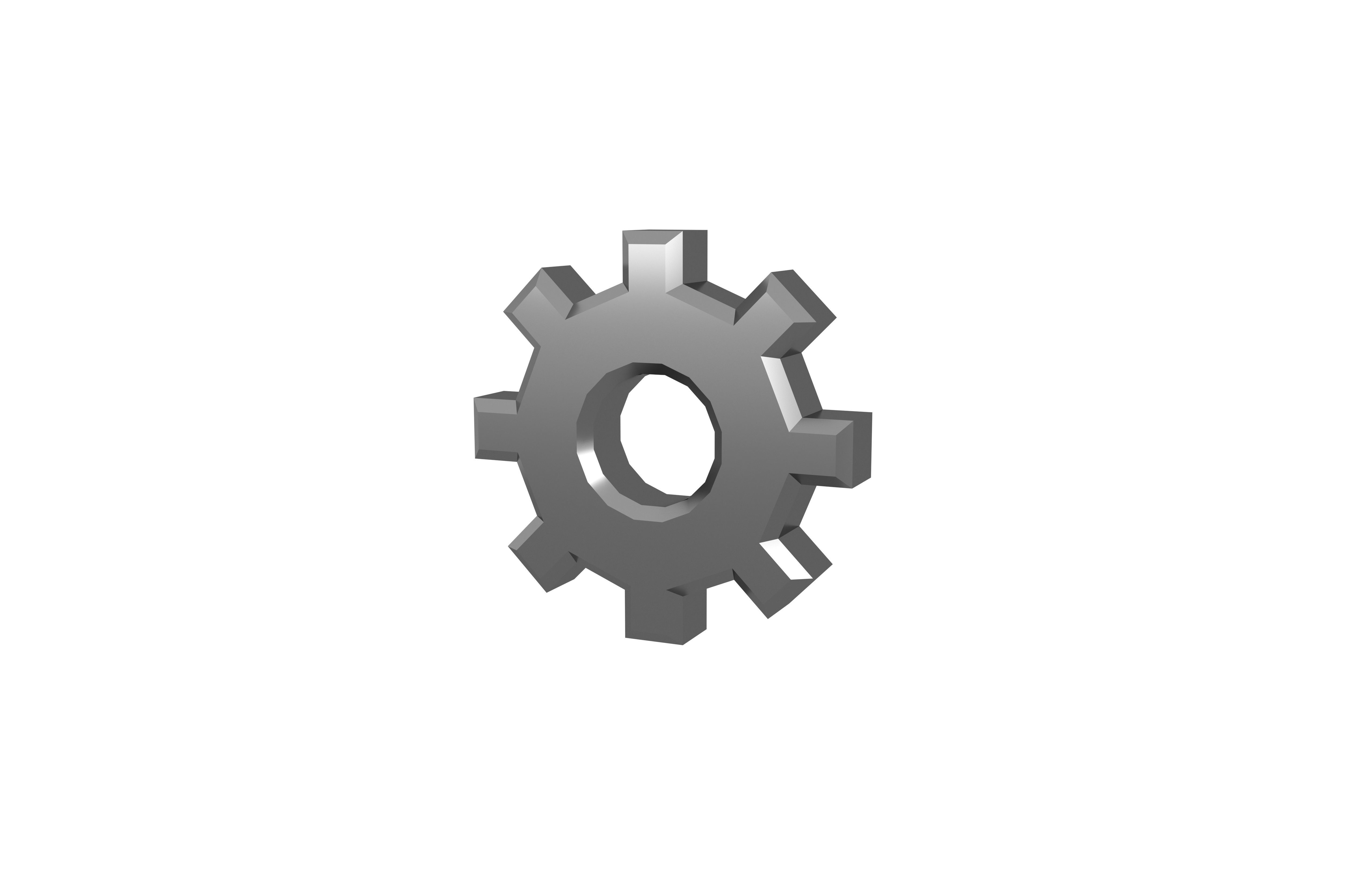 Gear Symbol v2 007 Low-poly 3D model_1